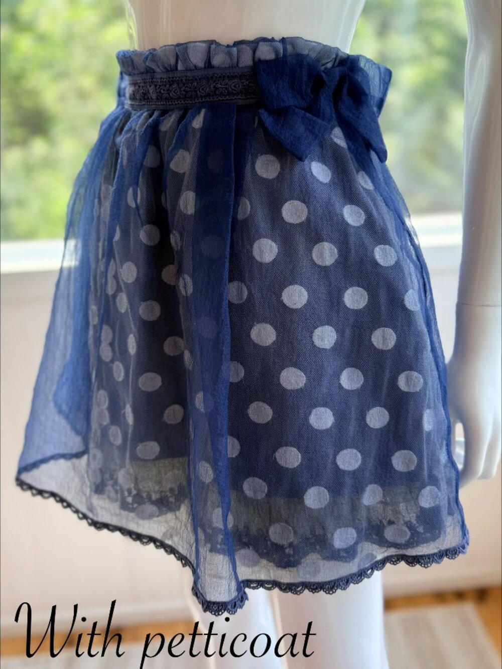 LIZ LISA | 2014 Polka Dot Tulle Ribbon Skirt | Size Free (XXS/XS)